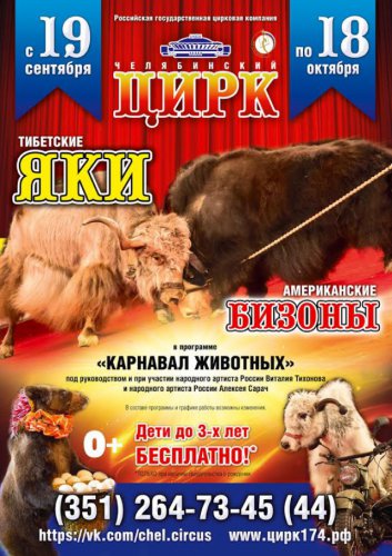 «Карнавал животных». С 19 сентября в Челябинском цирке новая программа «Карнавал животных». С 19 сентября в Челябинском цирке новая программа