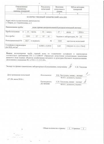 О качестве питьевой воды О качестве питьевой воды