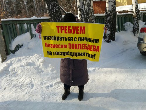 Митингующие просят проверить деятельность Михаила Похлебаева Митингующие просят проверить деятельность Михаила Похлебаева